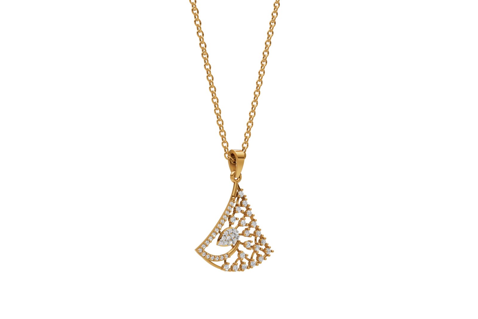 Triangle Diamond Designer Chain Pendant - Image 2