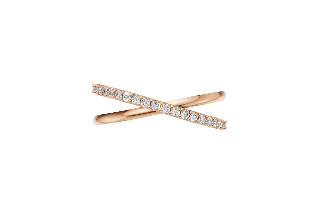 Cross Over Diamond Ring