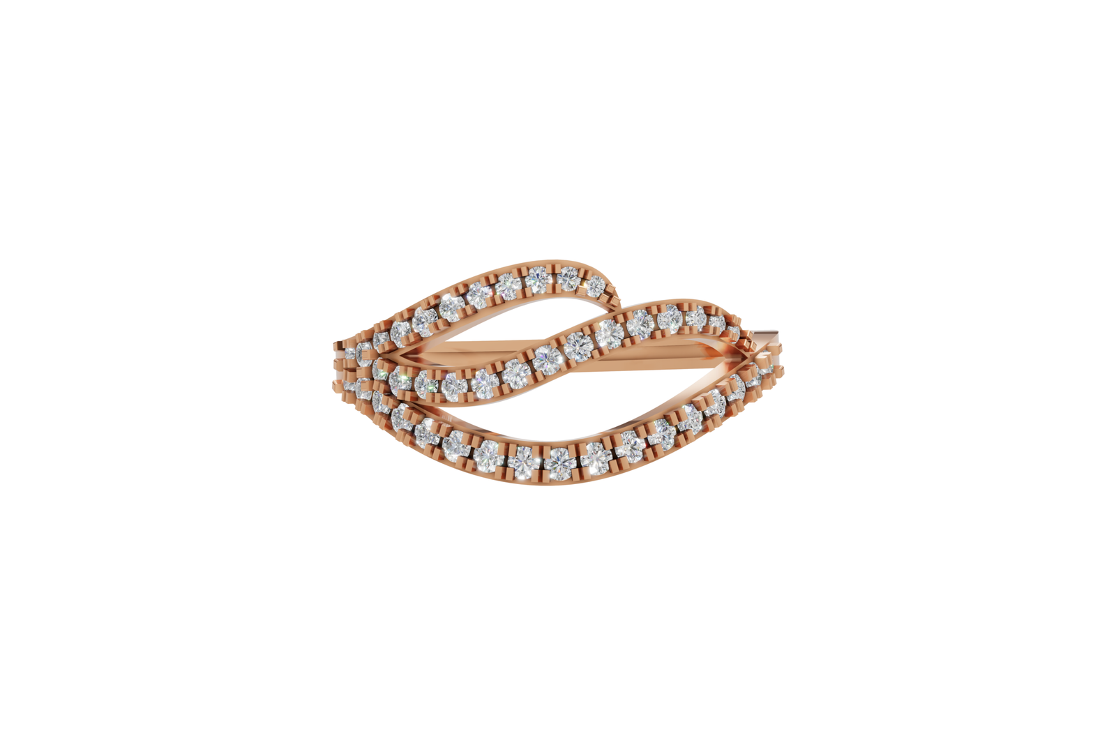 Modern Curved Diamond Ring