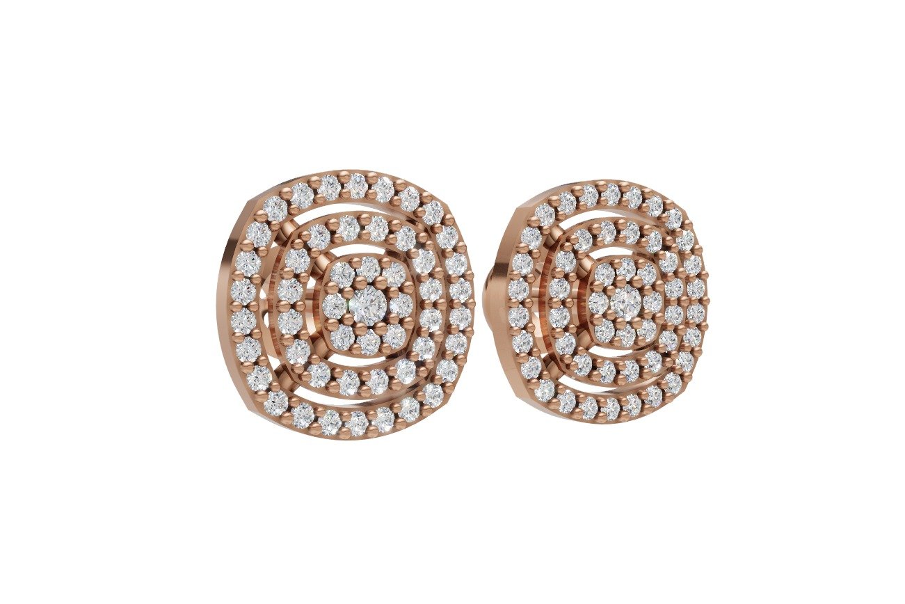 Elegant Circular Stud Earrings - Image 2