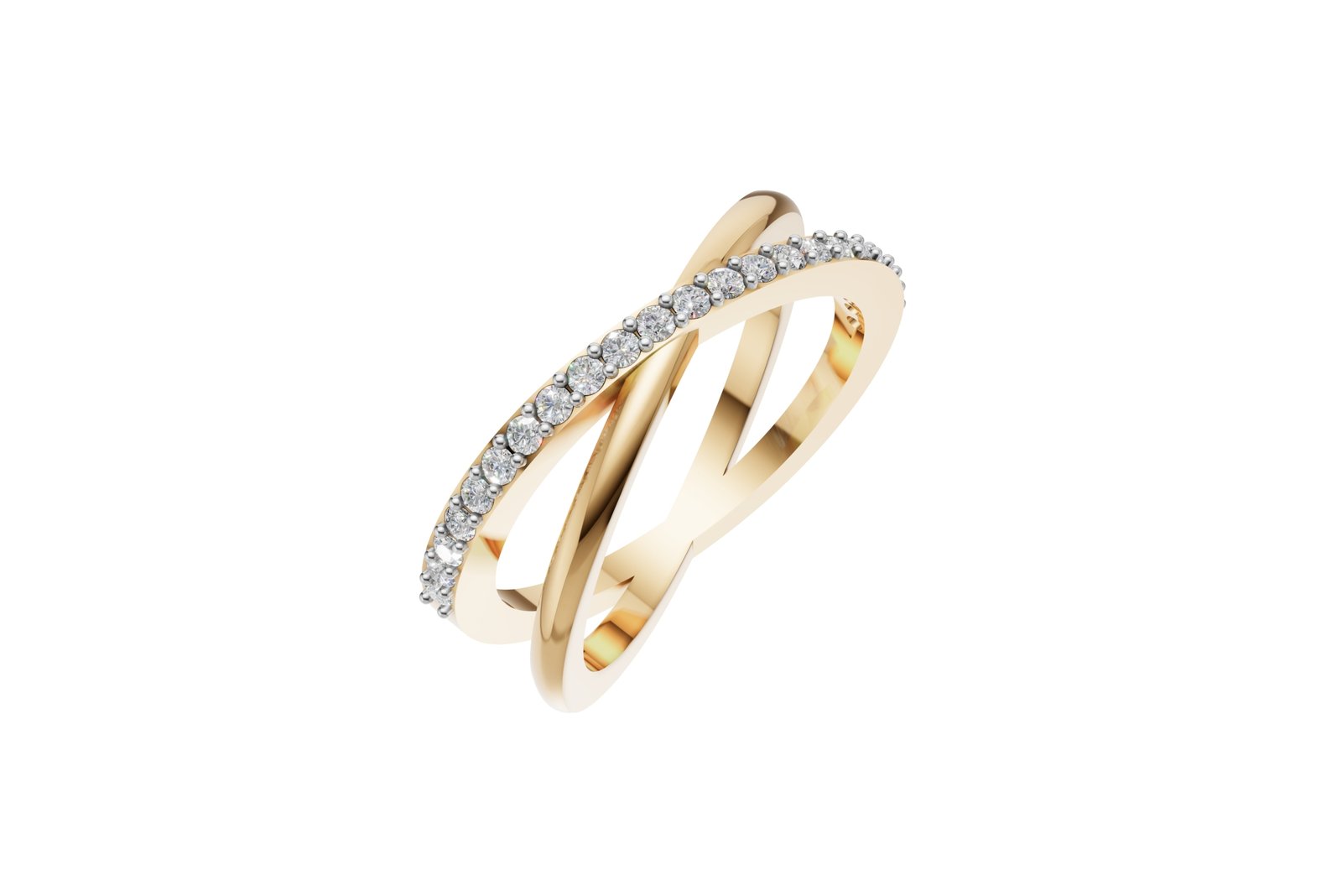 Cross Over Diamond Ring - Image 2