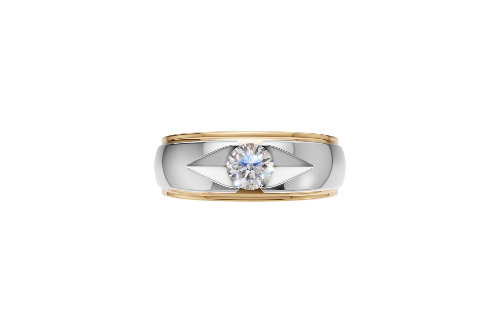 Solitaire Diamond Two Tone Ring