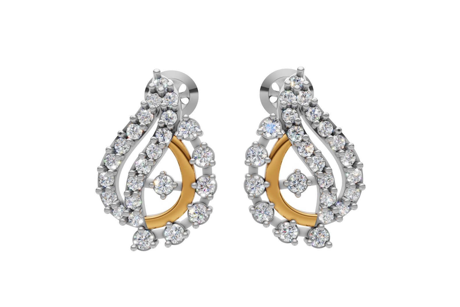 Luxury Two-Tone Diamond Earrings