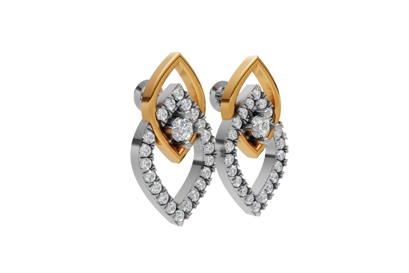 Luxury Two-Tone Earrings - Image 2