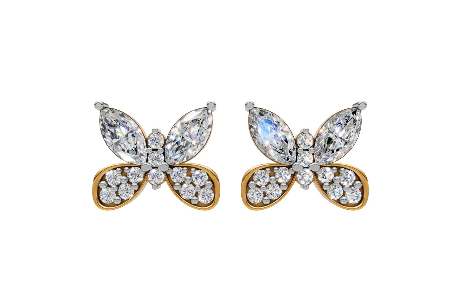 Butterfly Diamond Stud Earrings